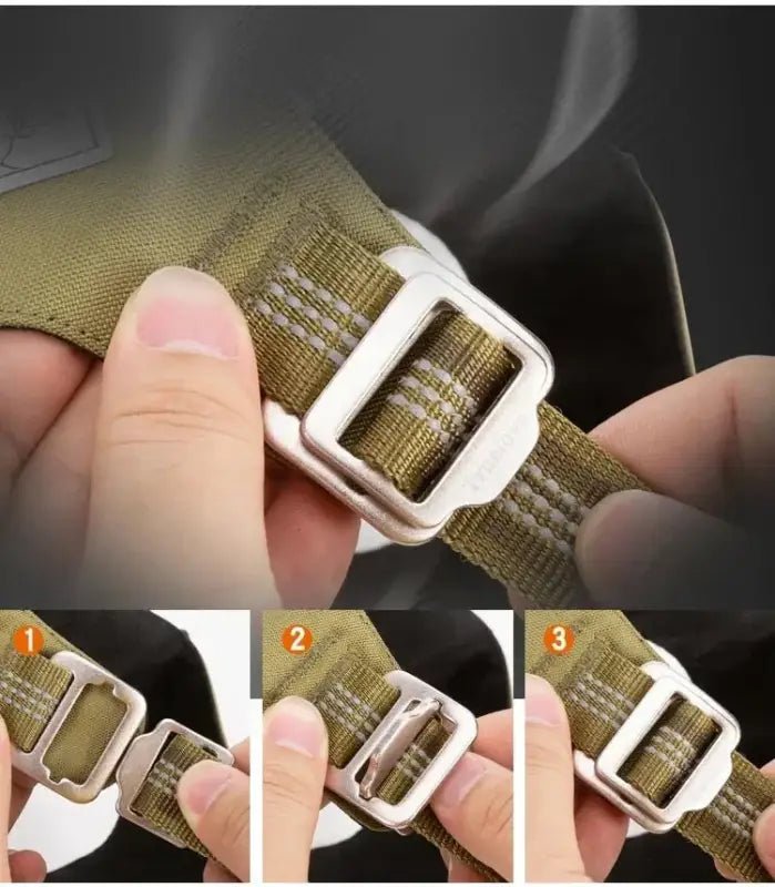 Sangle en tissu olive vert avec boucle rapide pour harnais chien anti traction Colorado Plus Truelove