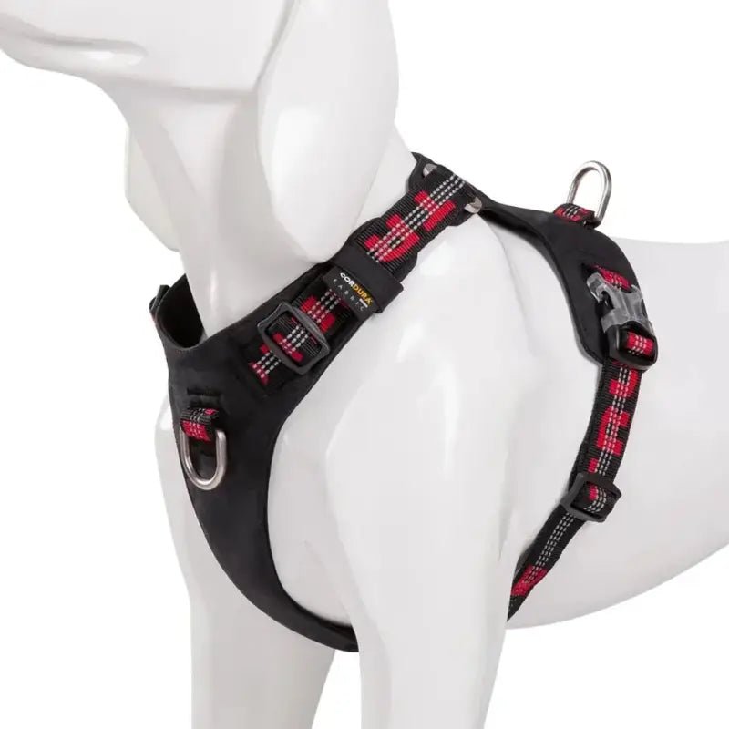 Harnais chien anti traction Truelove Colorado Plus imperméable avec motif à carreaux rouges et blancs