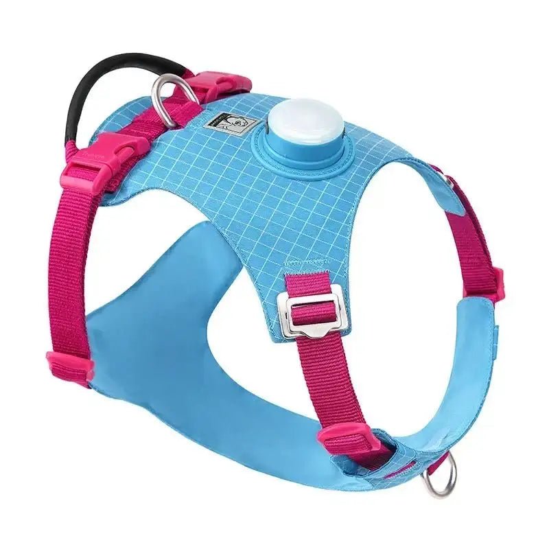 Harnais chien Truelove avec support GPS, LED rechargeable, bleu et rose