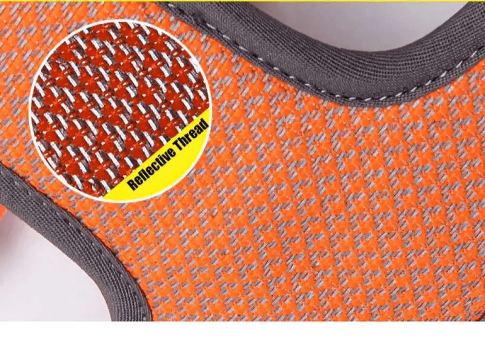 Tissu en maille orange avec fil réfléchissant pour harnais chien anti traction Truelove Mountain