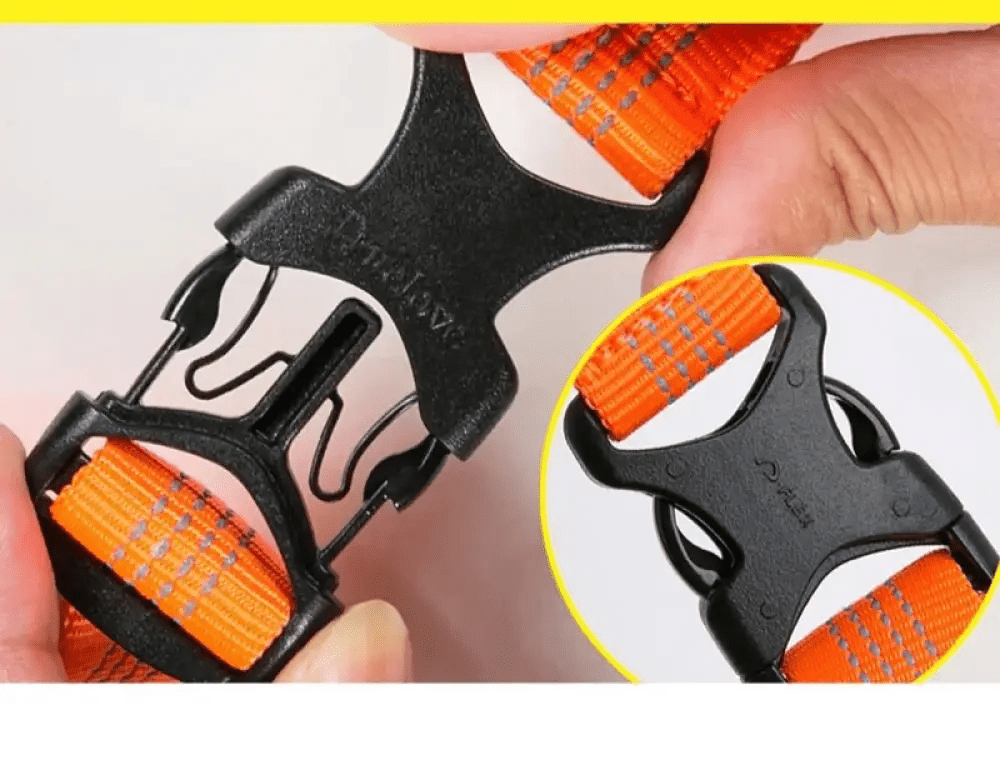 Boucle de fixation rapide en plastique noir avec sangle réfléchissante orange Harnais chien anti traction Truelove Mountain mountain TLH6071