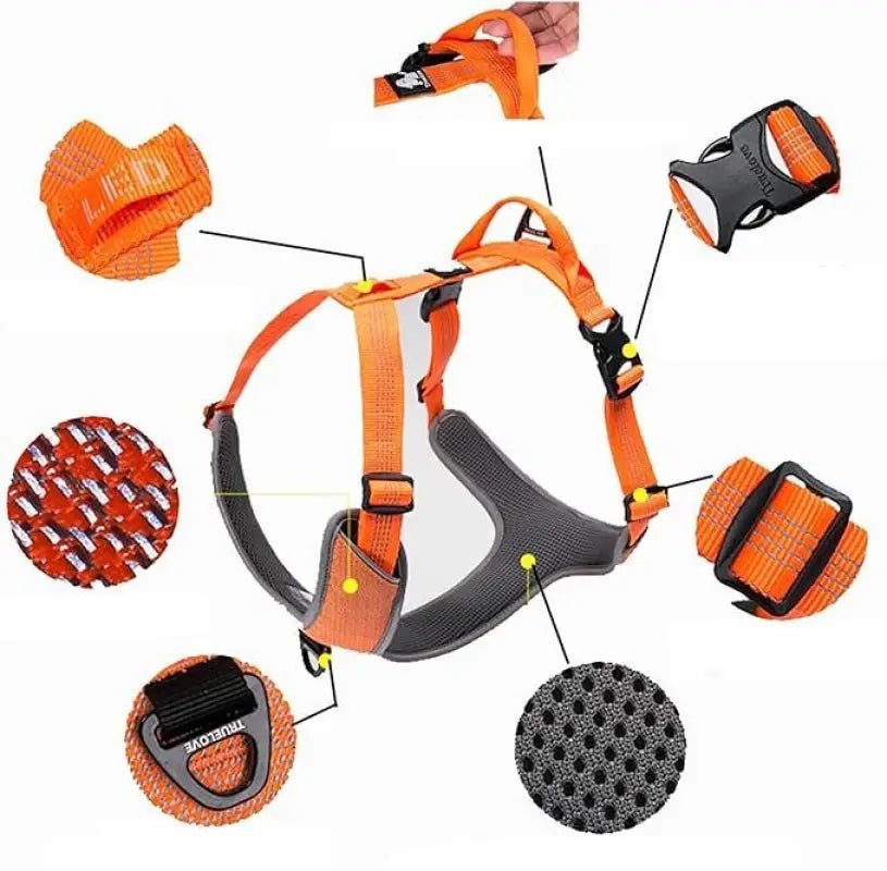 Harnais chien anti traction Truelove Mountain avec rembourrage respirant et réfléchissant