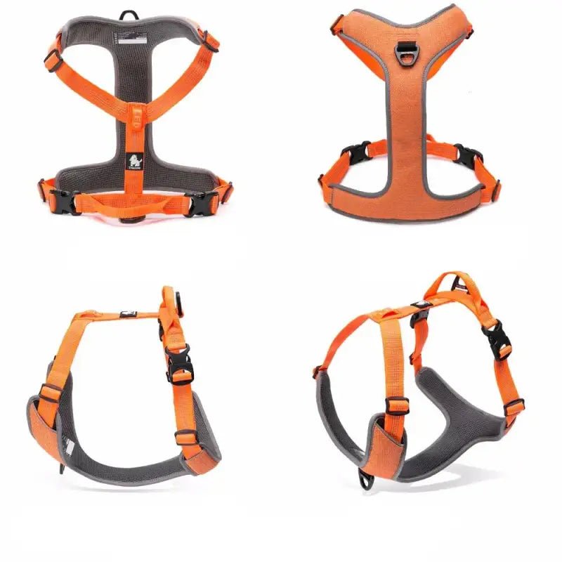 Quatre vues du harnais chien anti traction Truelove Mountain TLH6071 réfléchissant