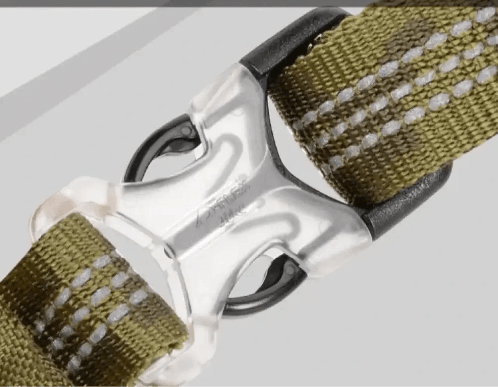 Boucle métallique avec sangle tissée verte pour harnais anti traction Winhyepet Redrock