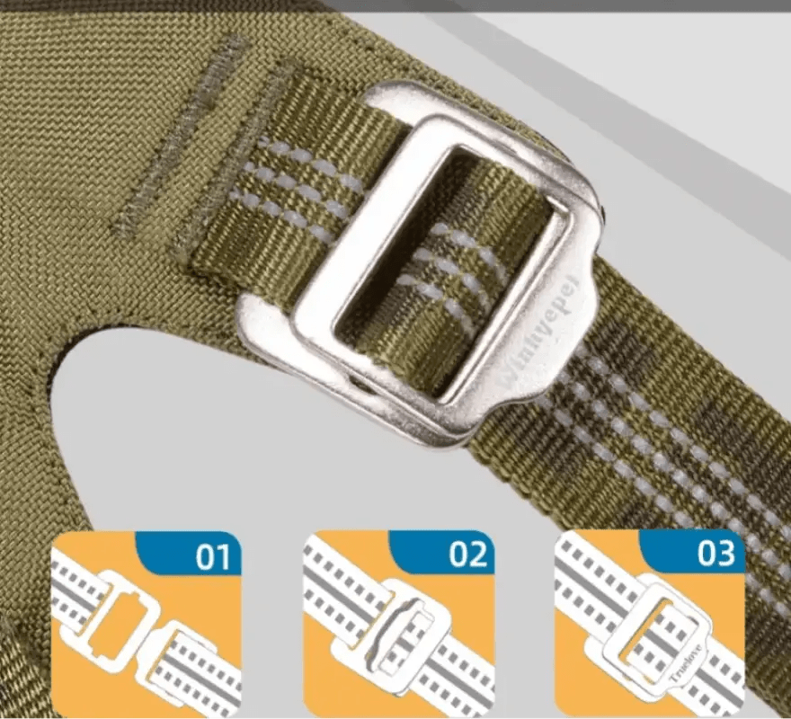 Harnais pour chien anti traction Winhyepet Redrock en tissu Cordura avec sangle olive verte