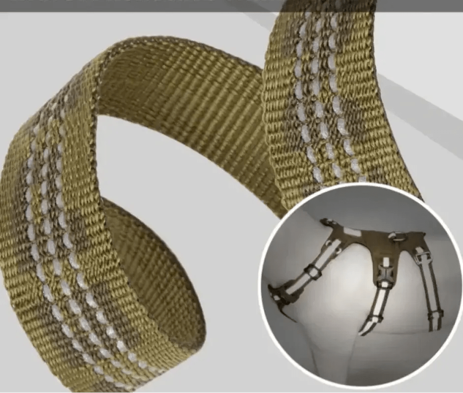 Harnais pour chien anti traction Winhyepet Redrock en tissu Cordura avec sangle vert olive