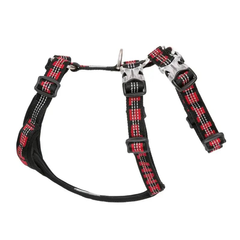 Harnais pour chien Truelove Double H Trail Runner réfléchissant avec motif à carreaux rouge et noir