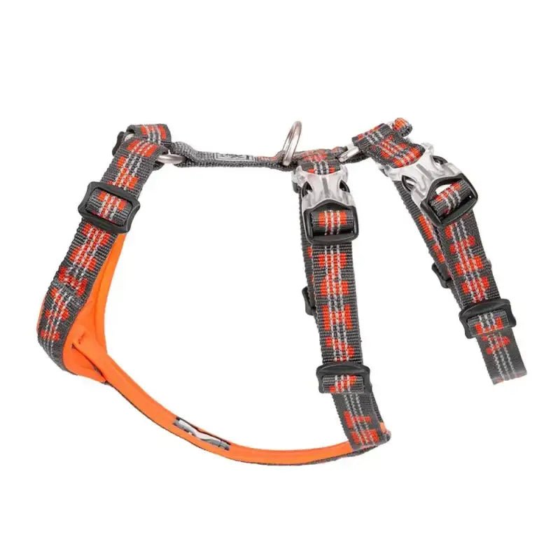 Harnais pour chien Truelove Double H Trail Runner réfléchissant, orange et gris, boucle métallique