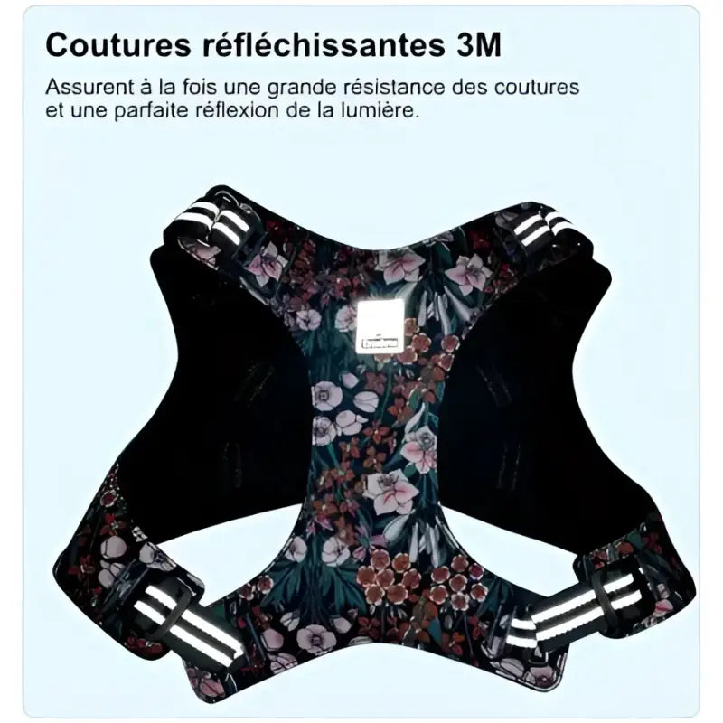 Harnais pour chien floral Truelove en coton doux avec réflexion 3M, léger et sécurisé