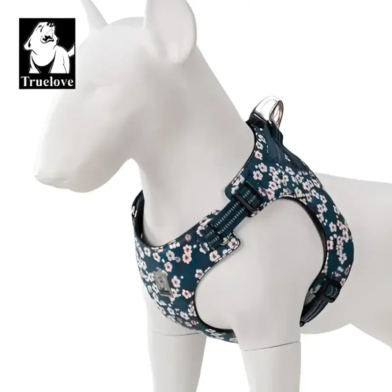 Harnais pour chien floral Truelove en coton doux, léger, rembourré et sécurisé