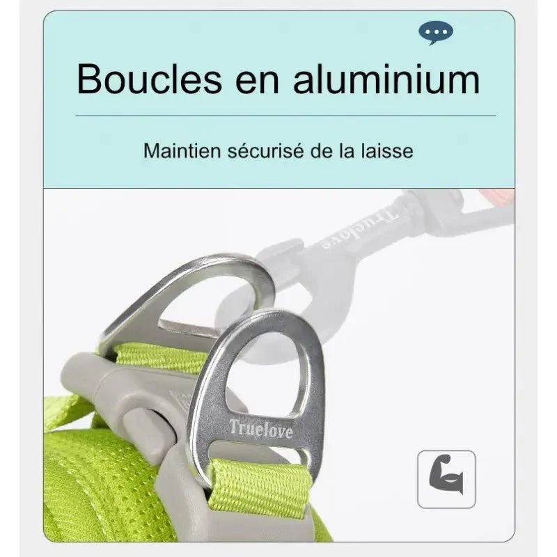 Boucles en aluminium du harnais réfléchissant et ajustable Truelove pour chien confortable