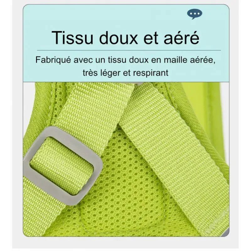 Close-up de tissu mesh respirant et doux d’un harnais Truelove ergonomique pour chien confortable