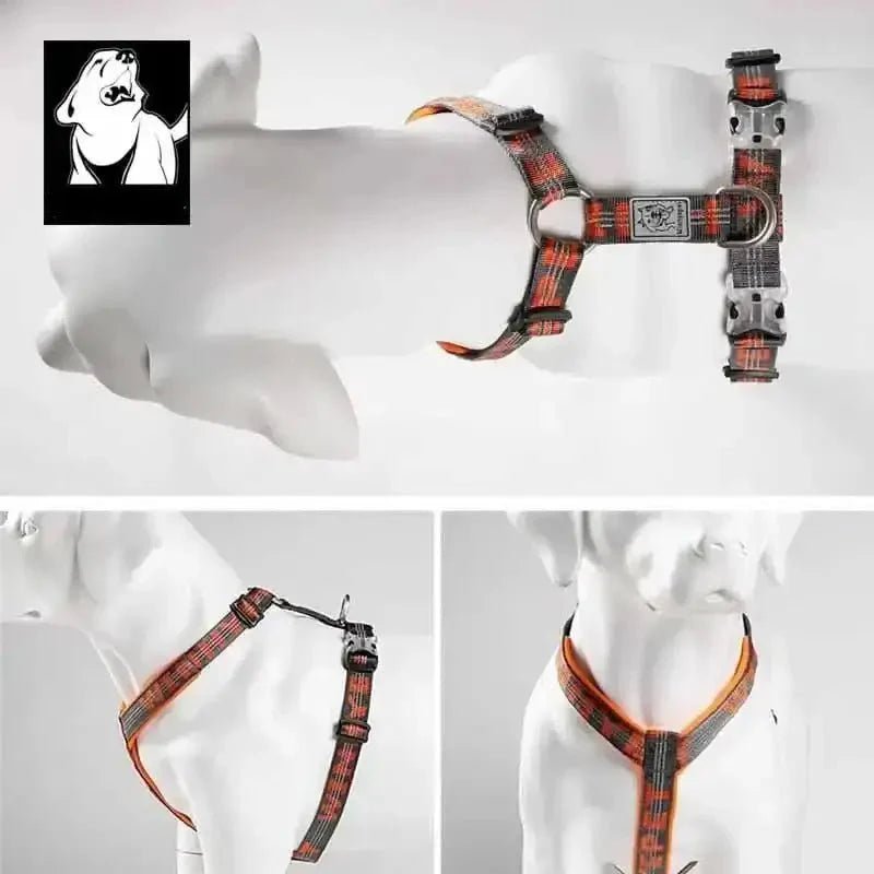 Harnais Truelove en H pour chien réglable avec motif à carreaux, confortable et sécurisé