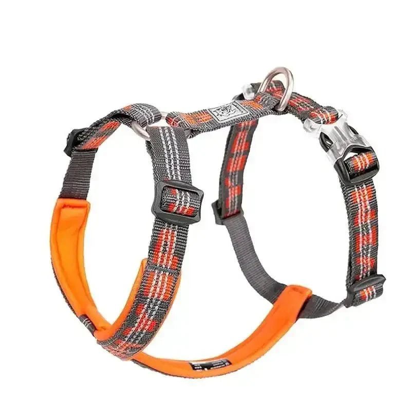 Harnais Truelove en H pour chien réglable avec plaid et orange padding