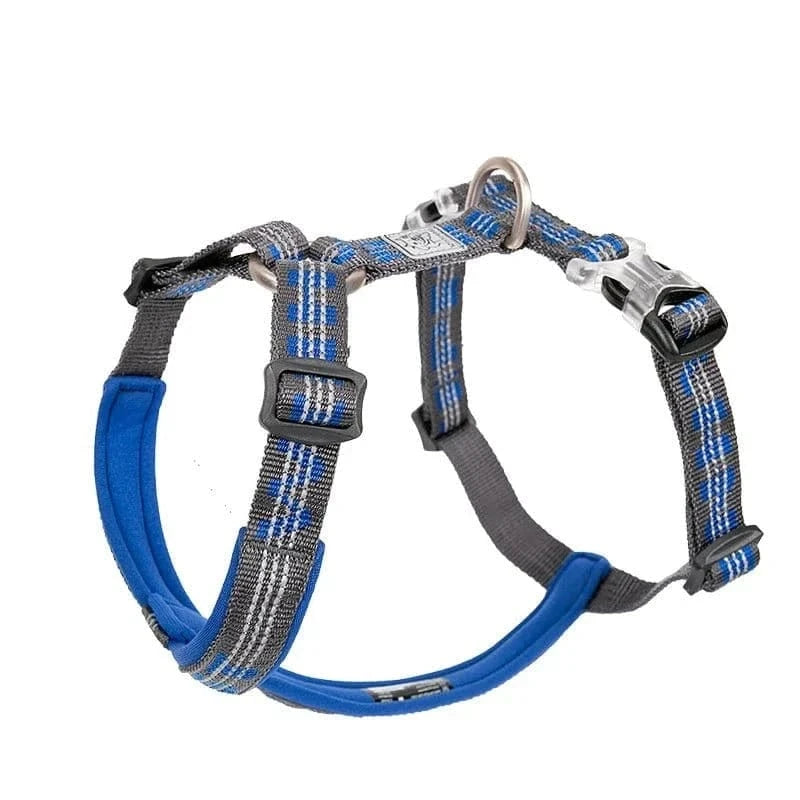 Harnais Truelove en nylon H en bleu et gris avec dégagement rapide, modèle YH1802