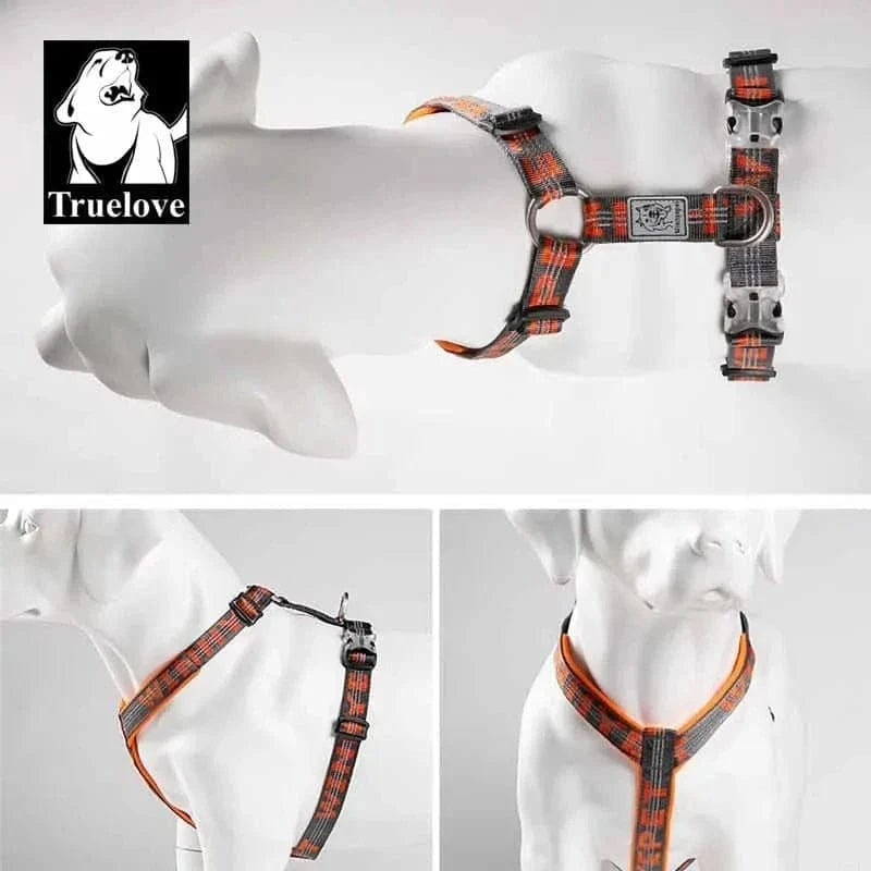 Harnais truelove YH1802 en nylon orange et gris avec dégagement rapide