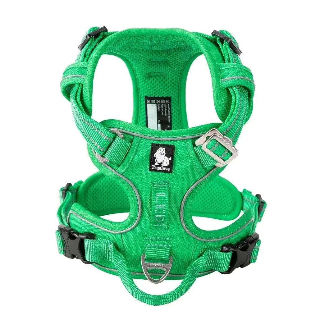 Harnais en Y Truelove Country pour chien vert, harnais Truelove anti-traction