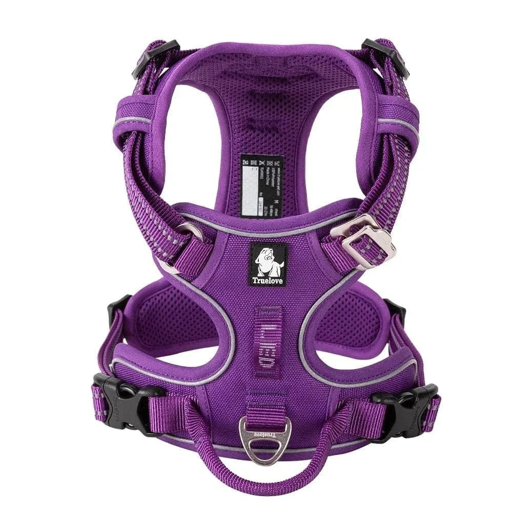 Harnais truelove country violet pour chien, Y ton, anti-traction, Harnais en Y Truelove