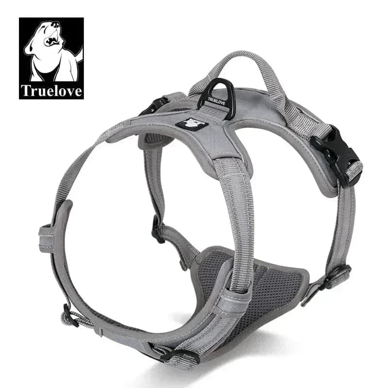 Harnais en Y Truelove Country gris pour petits chiens avec ajustement parfait et anti-traction