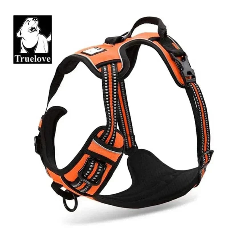 Harnais Y Truelove Country orange et noir pour aux petits chiens, ajustement parfait
