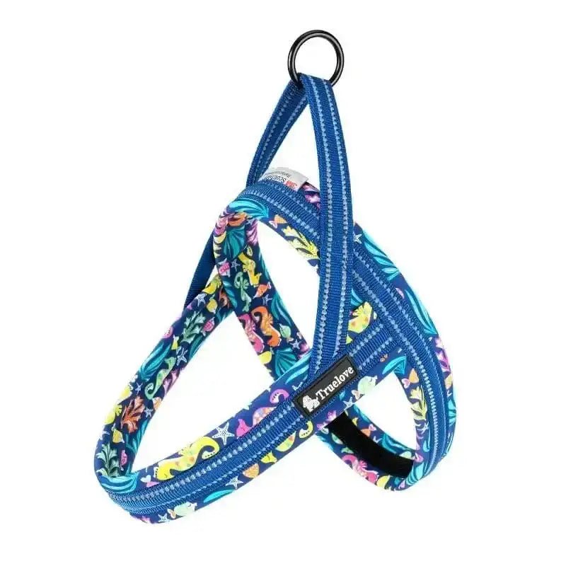 Harnais en T Truelove pour chien avec motif créatures marines, facile à enfiler