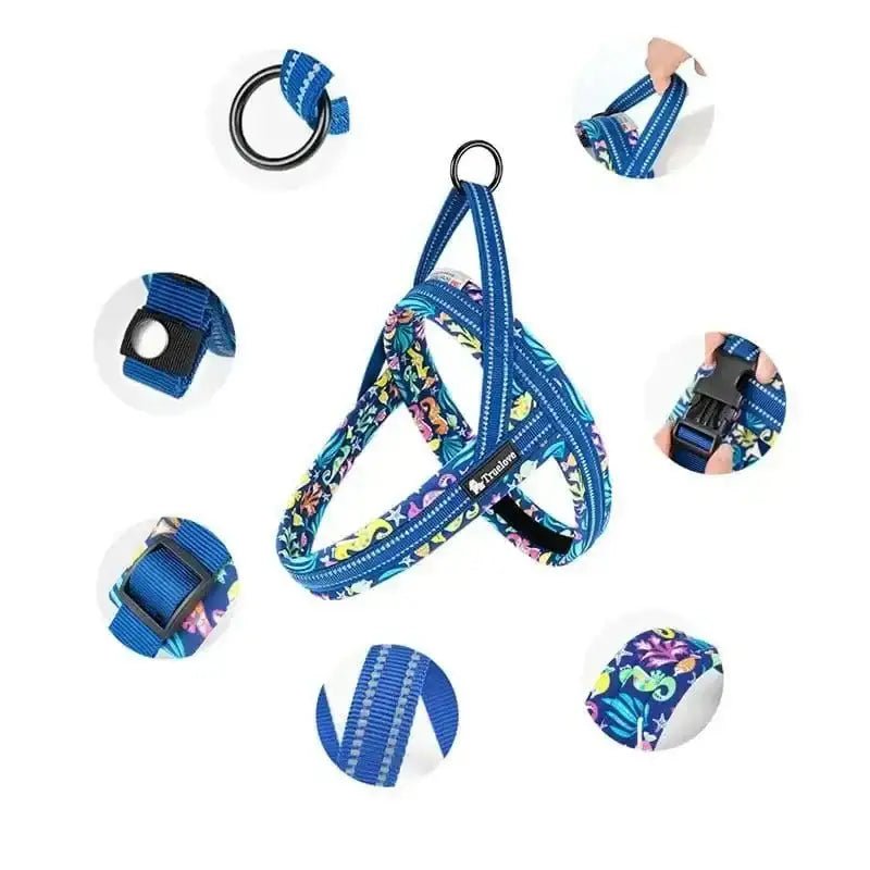 Harnais en T Truelove floral facile à enfiler pour chien léger et confortable