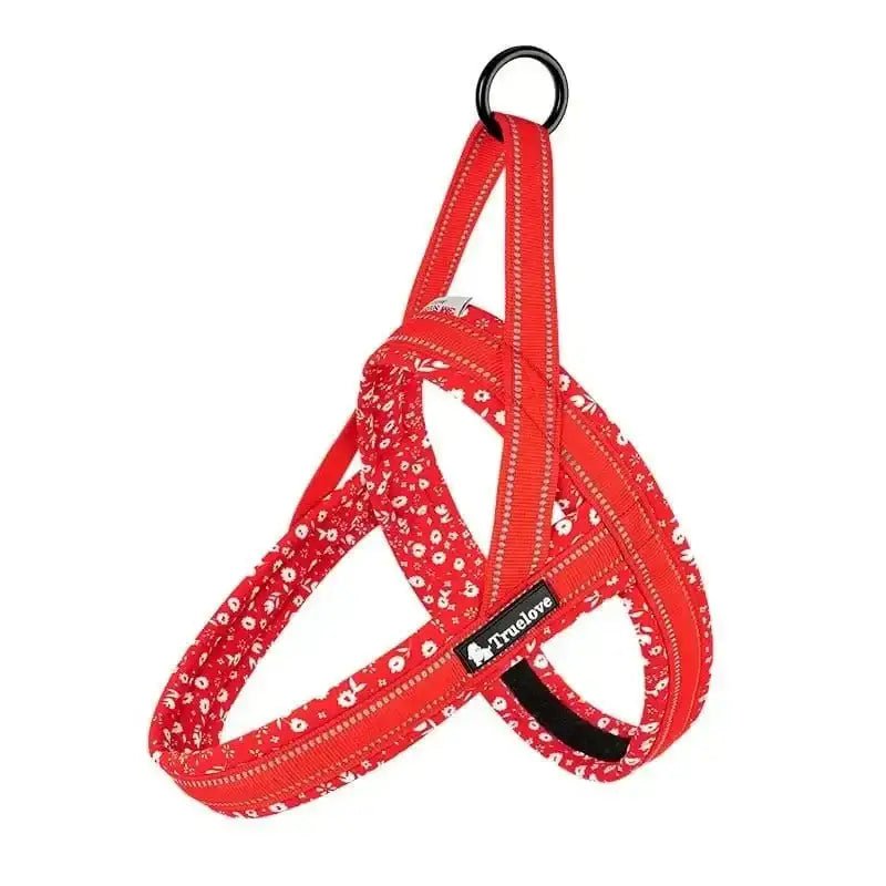 Harnais en T Truelove floral pour chien, facile à enfiler, ajustable et léger