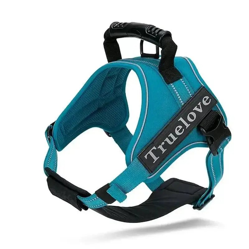 Harnais en T Truelove tactique avec poignée dorsale pour chien puissant, anti-traction