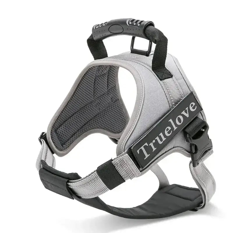Harnais en T Truelove tactique avec poignée dorsale pour chien puissant, anti-traction