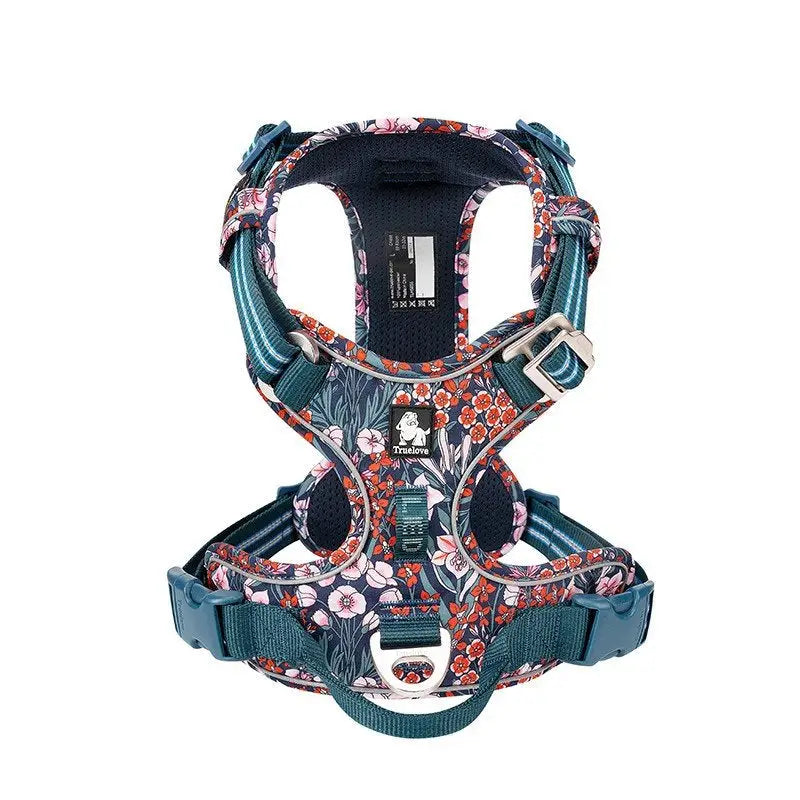 Harnais Truelove Country Plus motif fleuri en Y pour chien stylé et original