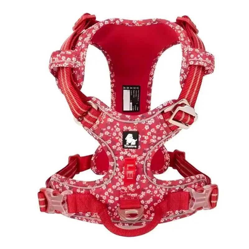 Alt text d’un harnais en Y Truelove Country Plus motif fleuri pour chien stylé