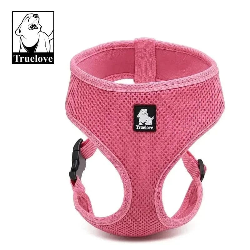 Harnais Truelove en nylon mesh respirant pour chien, coloris rose