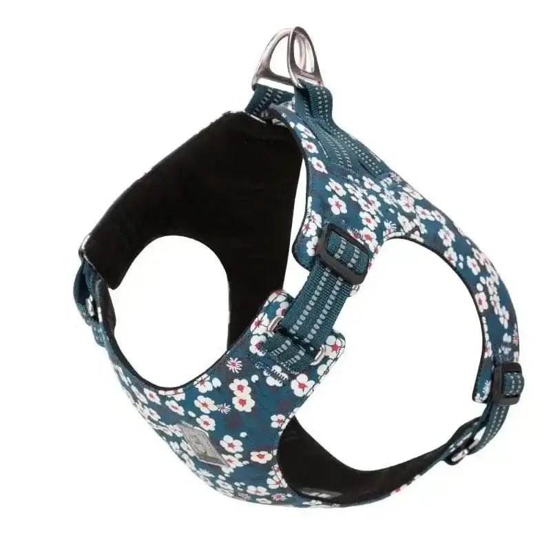 Harnais Truelove floral en coton pour chien miniature avec motif floral ergonomique