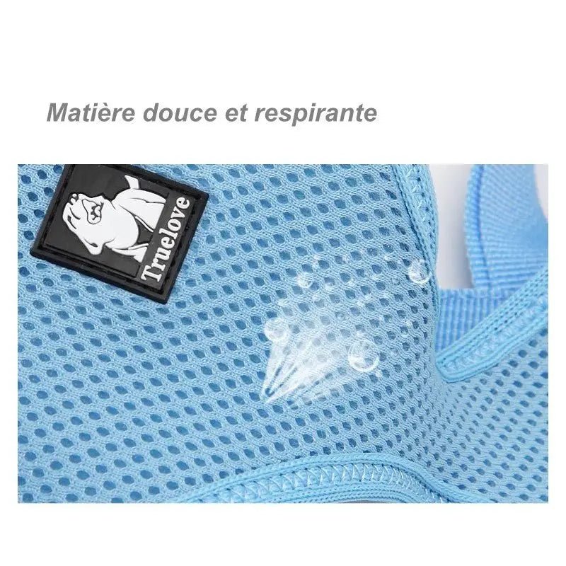 Tissu en maille respirante bleue pour le harnais Truelove léger pour petit chien