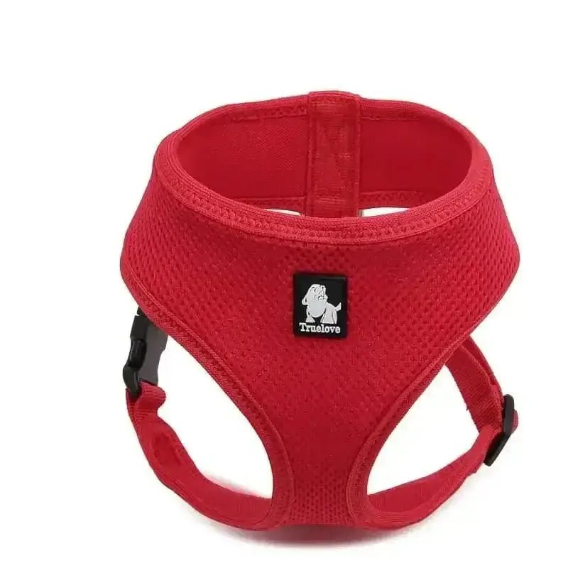 Harnais Truelove léger pour petit chien en maille rouge, facile à enfiler et respirant