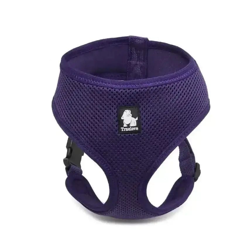 Harnais Truelove léger pour petit chien avec mesh violet, facile à enfiler et sécurisé