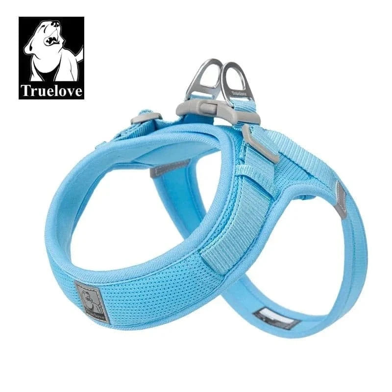 Harnais Truelove réfléchissant bleu clair pour moyens chiens avec bandes réfléchissantes