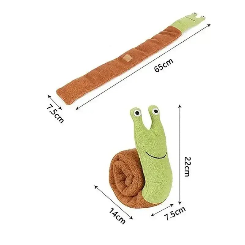 Jouet escargot pour chien avec friandises à cacher, dimensions du jouet de fouille interactif en forme d’escargot