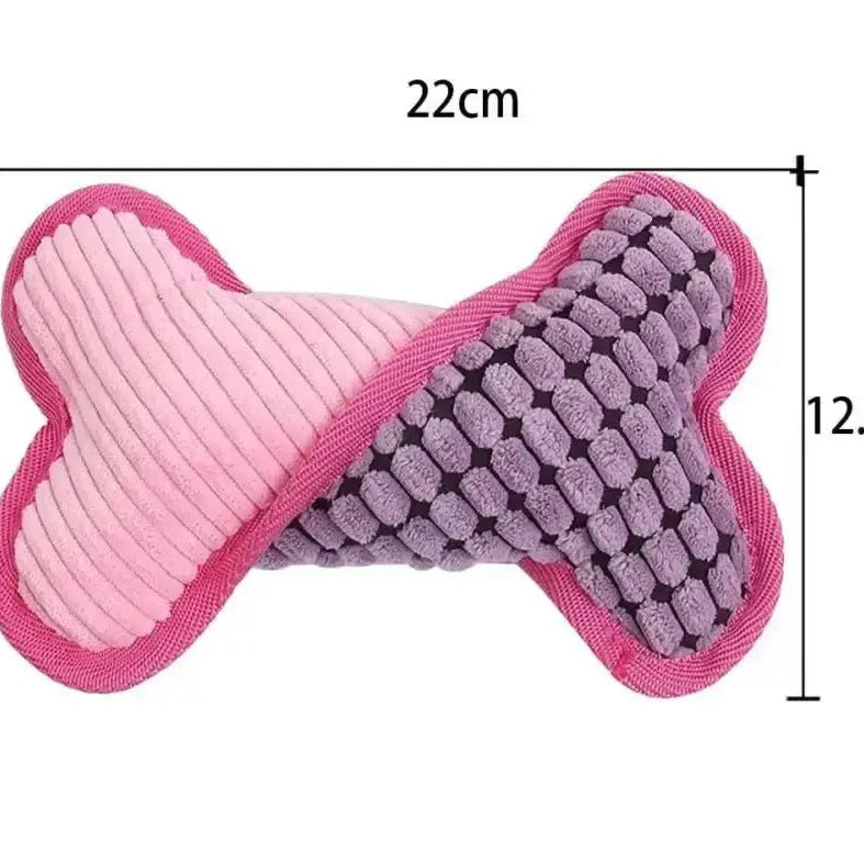Os en tissu pour petit chien, jouet réconfortant pour chien avec couineur intégré