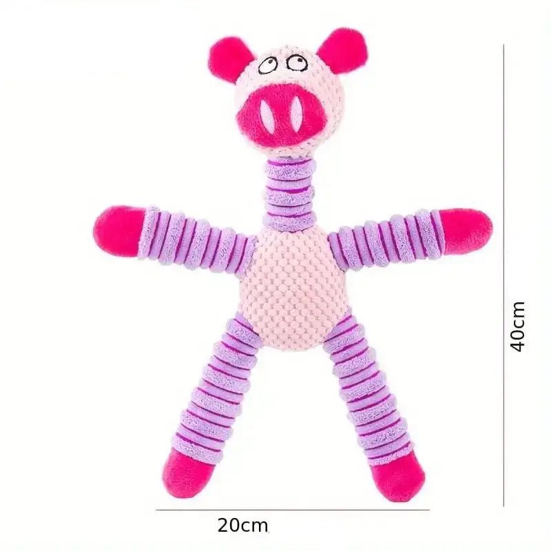 Peluche anti-stress pour chien nerveux, jouet flexible pour chien joueur, pink et violet