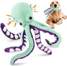 Peluche pieuvre pour chien avec pouic intégré, jouet en forme de pieuvre à secouer