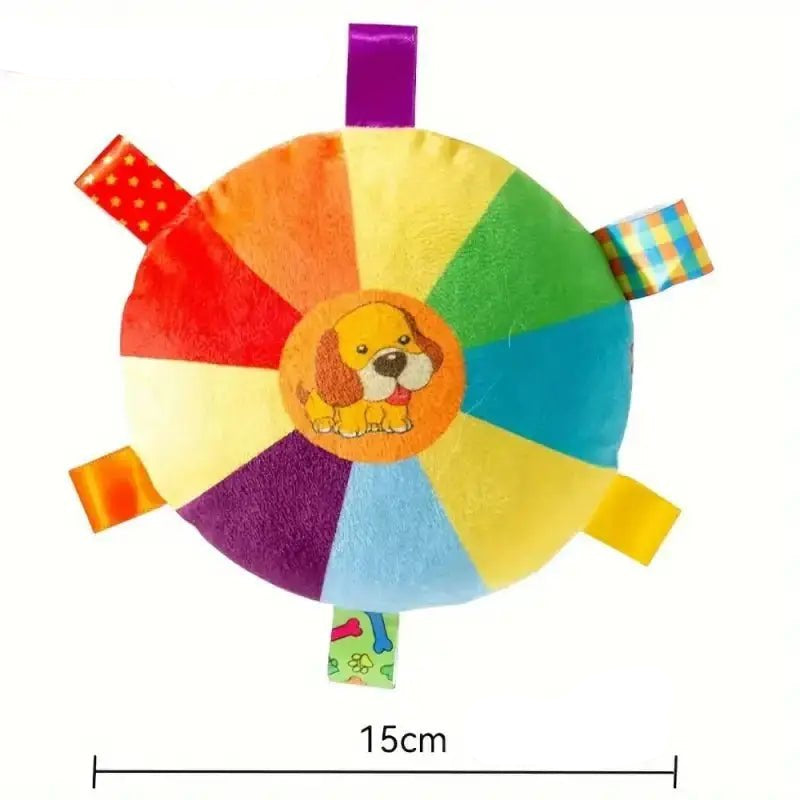 Jouet coloré anti-stress en tissu pour chien avec design en peluche et rubans