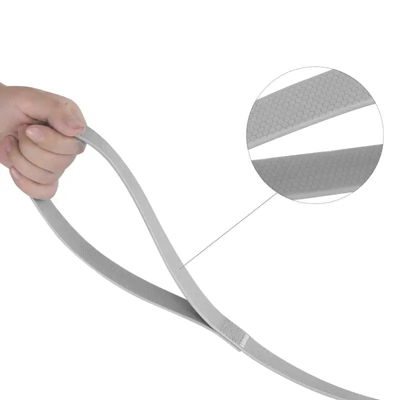 Laisse pour chien grise Wolfone motif hexagonal bicolore avec poignée antidérapante