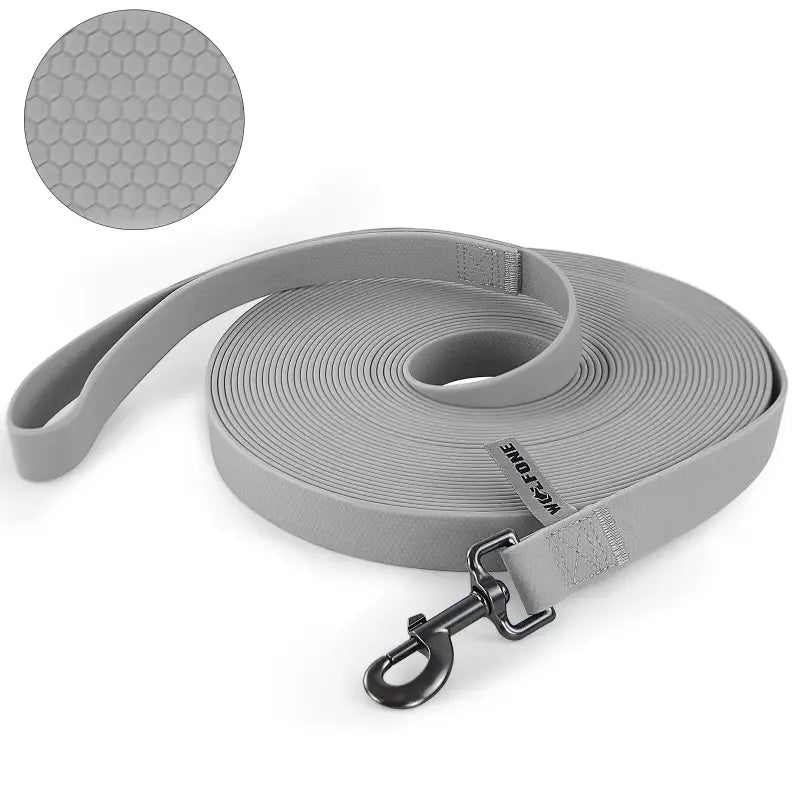 Laisse pour chien grise Wolfone avec motif hexagonal bicolore et clasp métallique