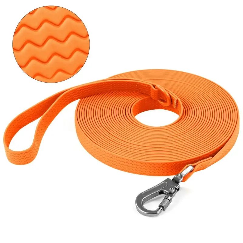 Laisse pour chien Wolfone en PVC imperméable, corde orange résistante pour chiens puissants