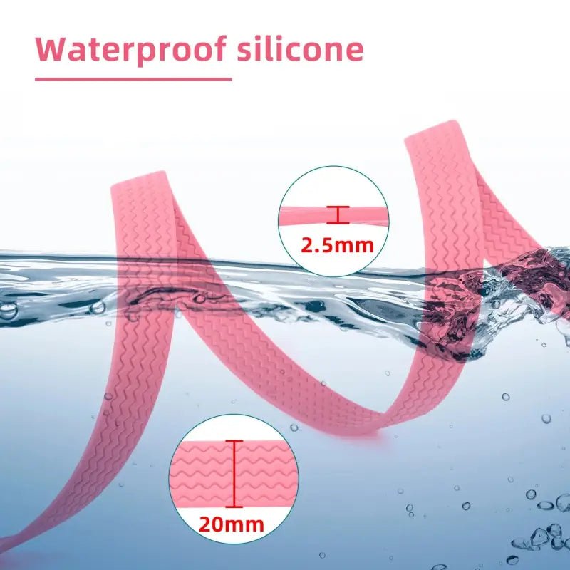 Laisse pour chien Wolfone en PVC imperméable, silicone rose résistante 2.5mm, 20mm