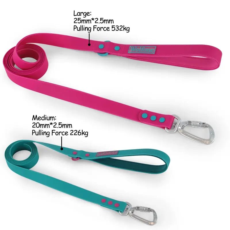 Laisse pour chien Wolfone en PVC avec mousqueton automatique, adaptée aux moyens chiens