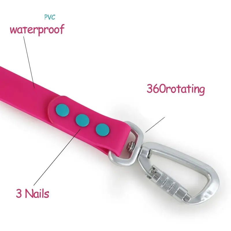 Laisse pour chien Wolfone en PVC avec mousqueton automatique, adaptée aux moyens chiens