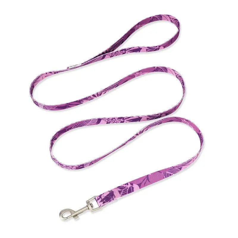 Laisse pour chien TrueLove Flower légère avec motif floral et attache en métal argenté