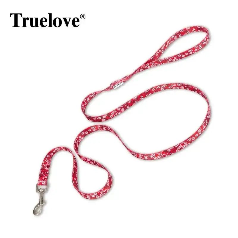 Laisse pour chien TrueLove Flower légère et stylée avec motif floral blanc pour petits chiens